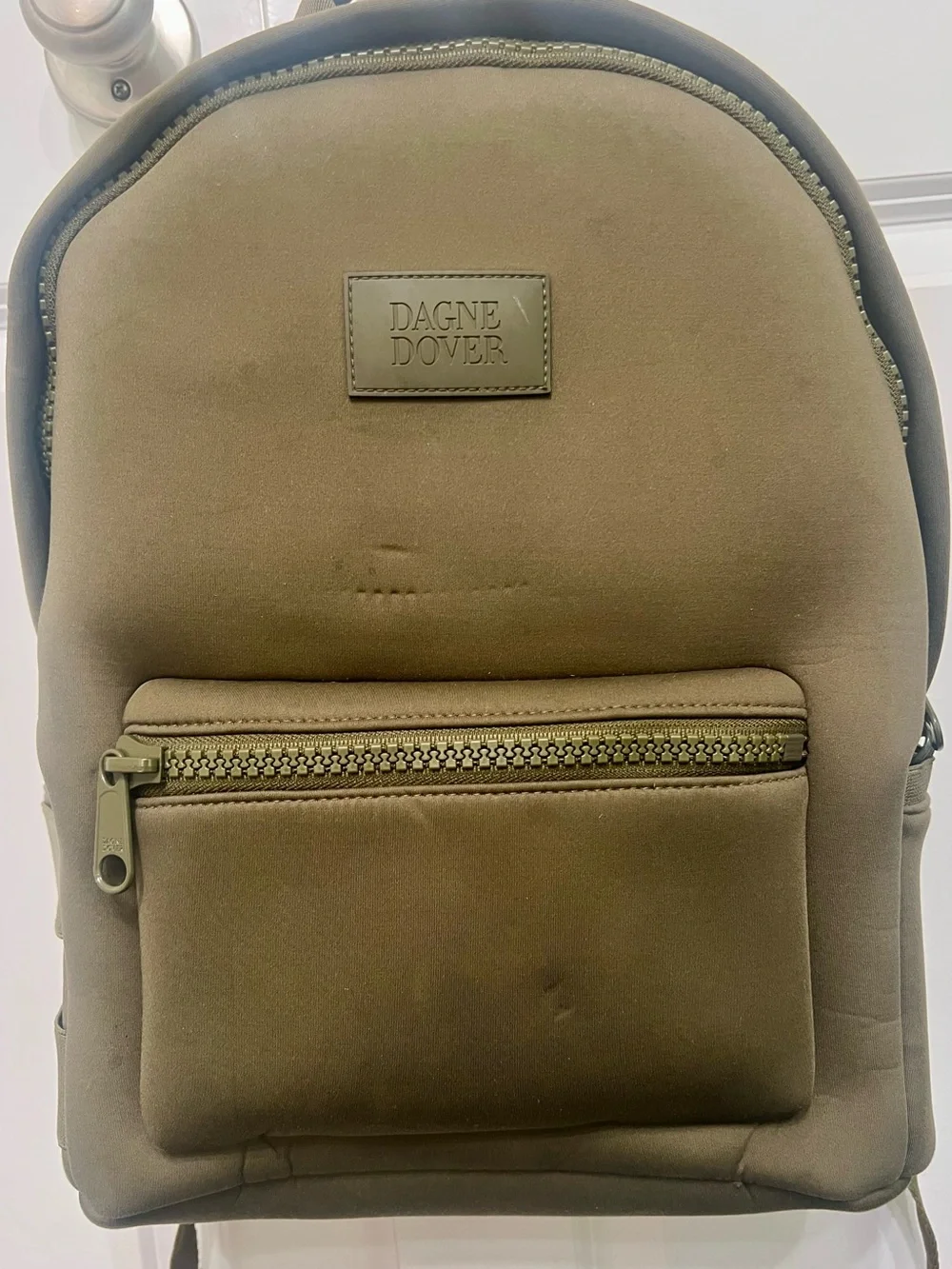Dagne Dover Dakota Neoprene Backpack Olive Green Medium Travel Laptop Bag